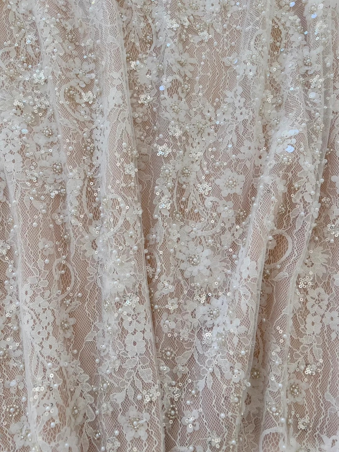 Sparkly Short Sleeve Light Pink Prom Dress Lace Sequins A-Line Evening Dress GG5892