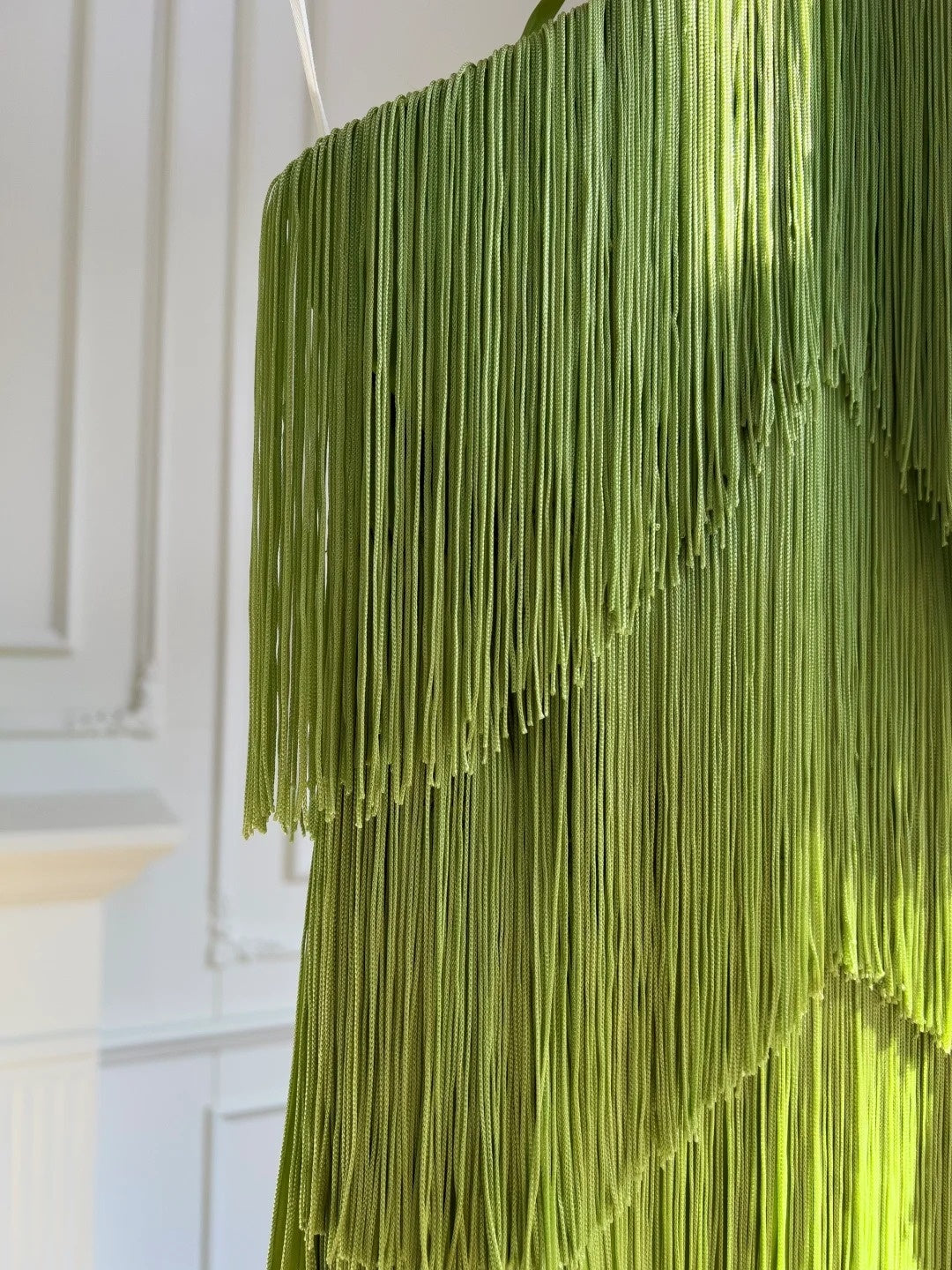 Retro Halter Neck Green Prom Dress Tassel A-Line Evening Dress GG5893