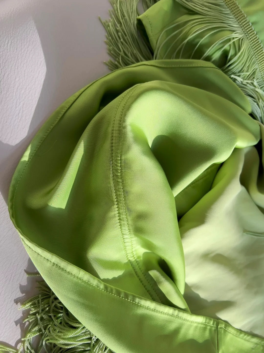 Retro Halter Neck Green Prom Dress Tassel A-Line Evening Dress GG5893