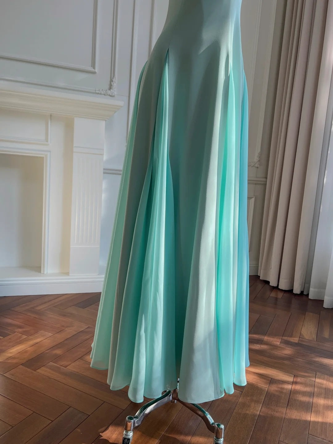 Simple Spaghetti Straps Pink Prom Dress Satin Tulle A-Line Evening Dress GG5894