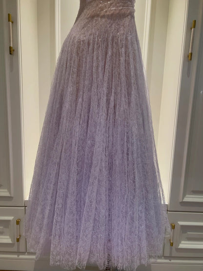 Dreamy Light Purple Prom Dress Sequins Tulle A-Line Evening Dress GG5907