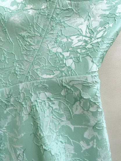 Trendy Textured Floral Mint Green Prom Dress Spaghetti Straps A-Line Evening Dress GG5912