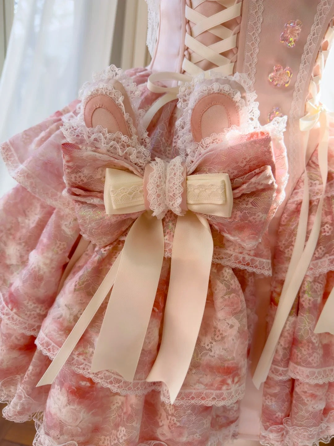 Sweet Off-the-Shoulder Pink Homecoming Dress Lace Tiered Birthday Dress GG5921