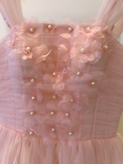 Adorable Pink Homecoming Dress Beads Appliques Birthday Dress GG5922