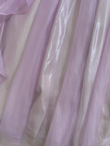 Lustrous Spaghetti Straps Purple Prom Dress Tulle A-Line Evening Dress GG5926