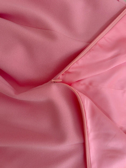 Sleek Square Neck Pink Prom Dress A-Line Evening Dress GG5930