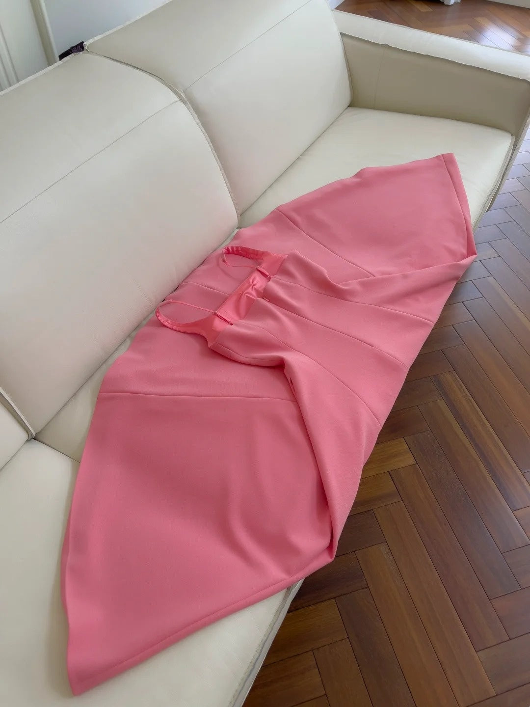 Sleek Square Neck Pink Prom Dress A-Line Evening Dress GG5930