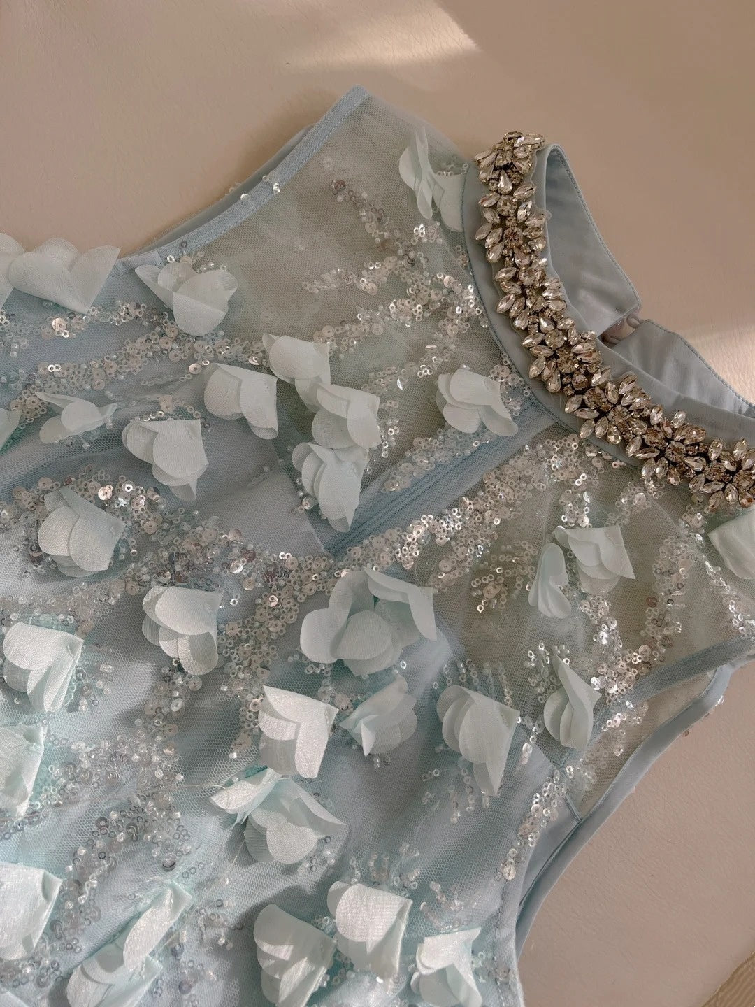 Charming Beaded Blue Homecoming Dress Sequins Feather Sheath Birthday Dress GG5932