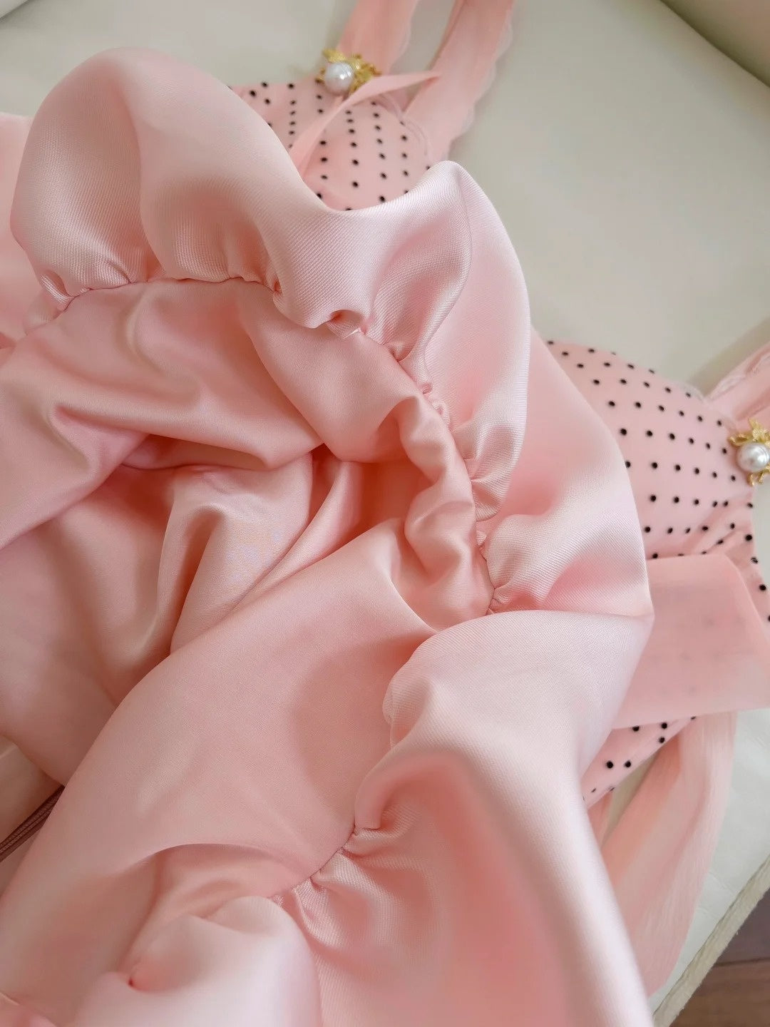 Sweet Pink Homecoming Dress Polka Dots A-Line Birthday Dress GG5961