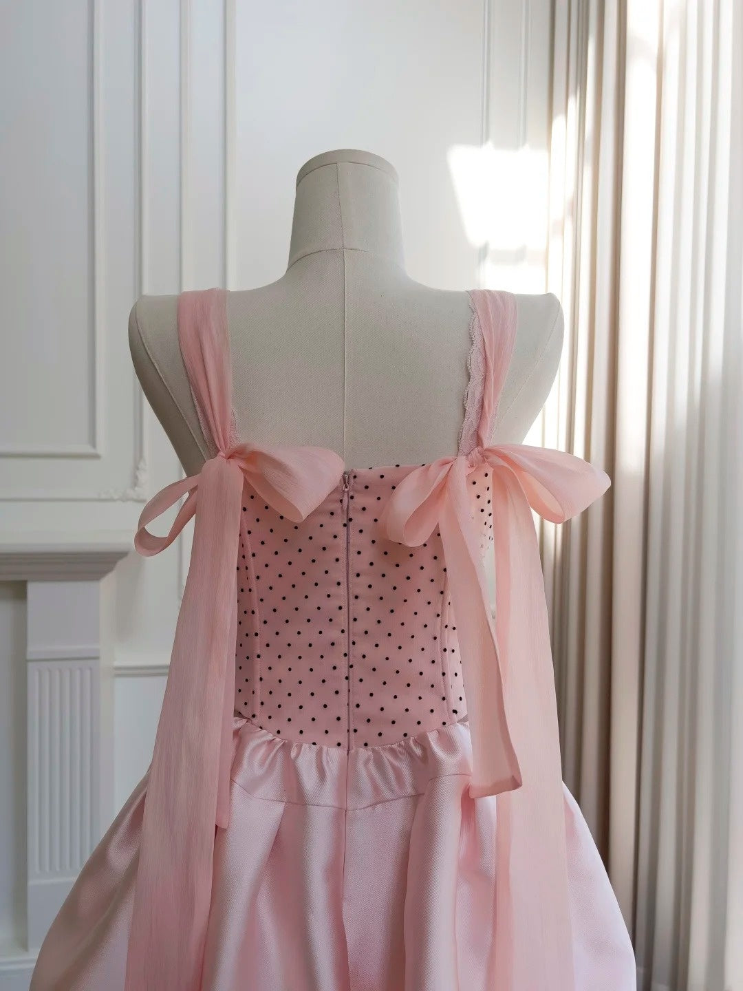 Sweet Pink Homecoming Dress Polka Dots A-Line Birthday Dress GG5961