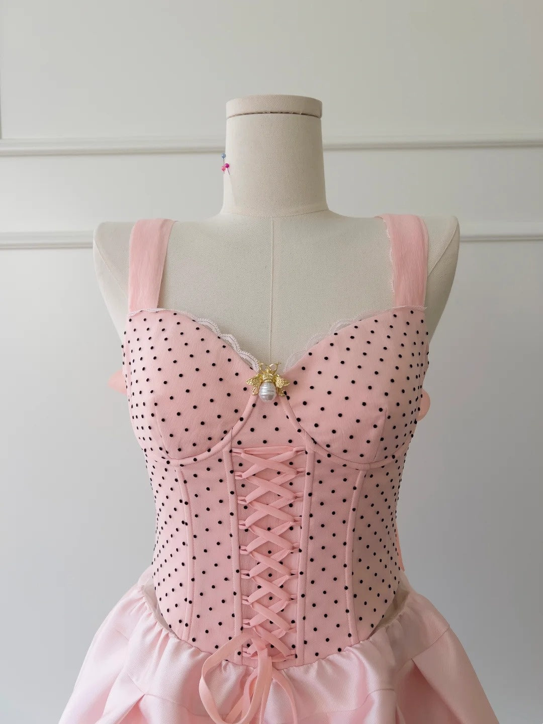 Sweet Pink Homecoming Dress Polka Dots A-Line Birthday Dress GG5961