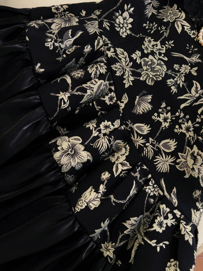Playful Halter Neck Black Prom Dress Sequins Jaquard A-Line Evening Dress GG5965