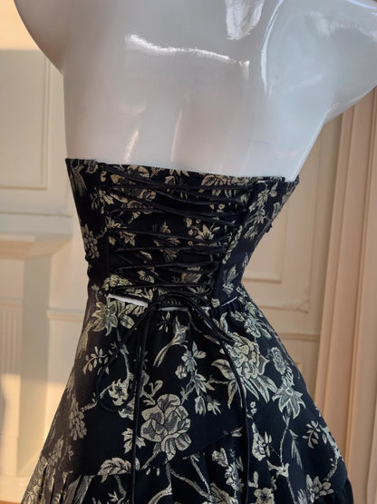 Playful Halter Neck Black Prom Dress Sequins Jaquard A-Line Evening Dress GG5965