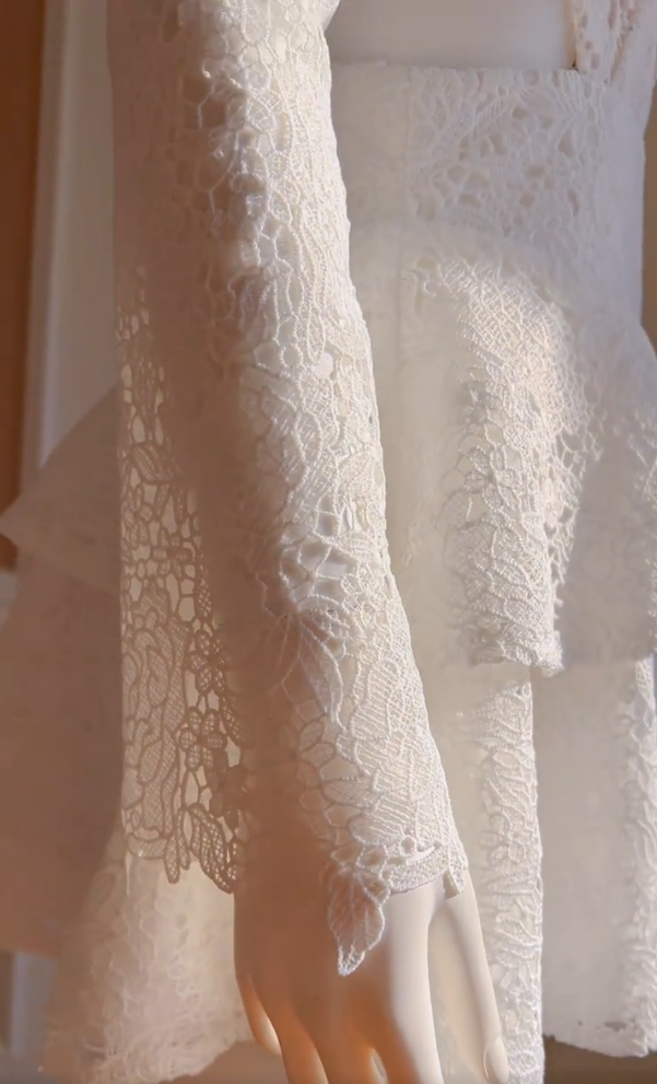 Trendy Spaghetti Straps White Homecoming Dress Lace Cutout A-Line Birthday Dress GG5993