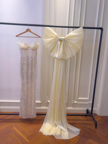 Glittering Spaghetti Straps Beige Prom Dress Sequins A-Line Evening Dress GG6052