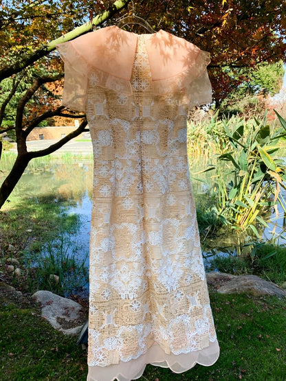 Attractive Lace Apricot Homecoming Dress Jewel Neck A-Line Birthday Dress GG6054