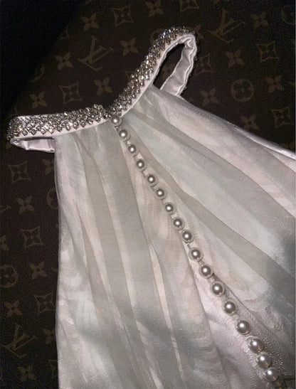 Graceful Halter Neck Wedding Dress, Beaded Mermaid Bridal Dress GG6069
