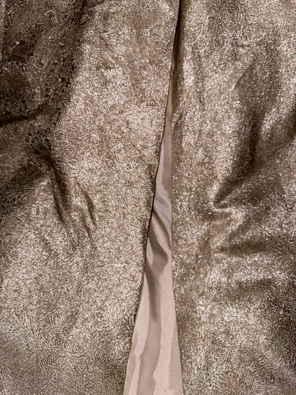 Luxury Strapless Beige Prom Dress Slit Sequins A-Line Evening Dress GG6080