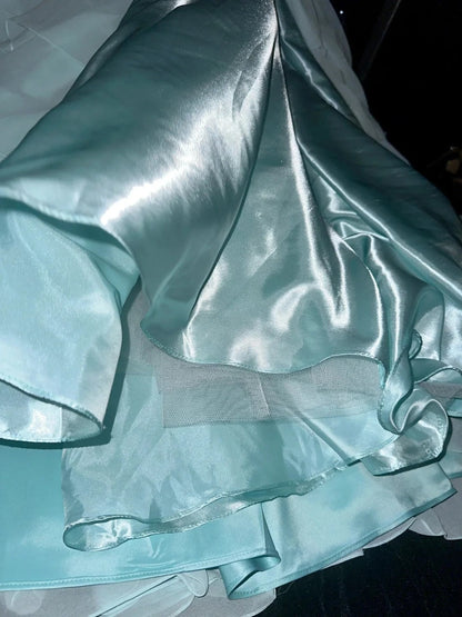 Y2K Sweetheart Neck Green Prom Dress Beading Bodice Tiered A-Line Evening Dress GG6074