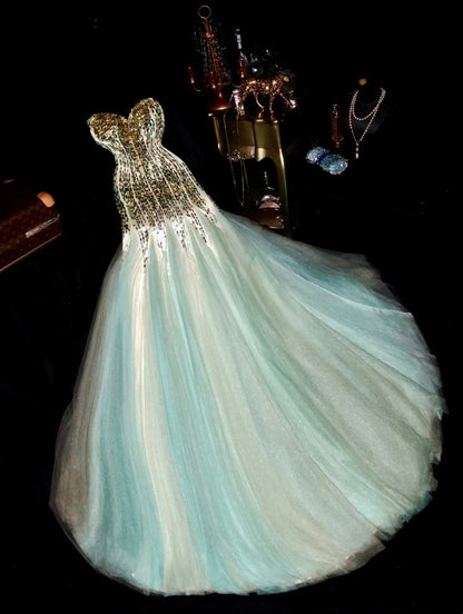Glittering Sweetheart Neck Prom Dress Sequins Mermaid Evening Dress GG6095