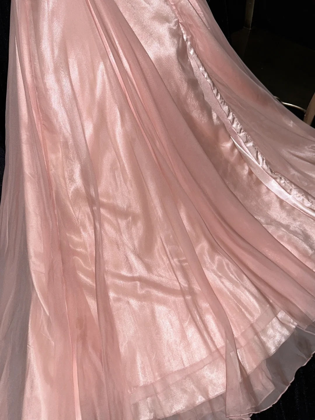 Trendy Pink Prom Dress Tulle Satin A-Line Evening Dress GG6122