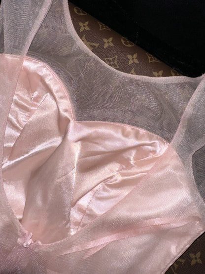 Trendy Pink Prom Dress Tulle Satin A-Line Evening Dress GG6122