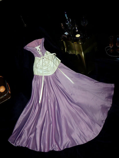 Playful Purple Strapless Prom Dress Sequins A-Line Evening Dress GG6136