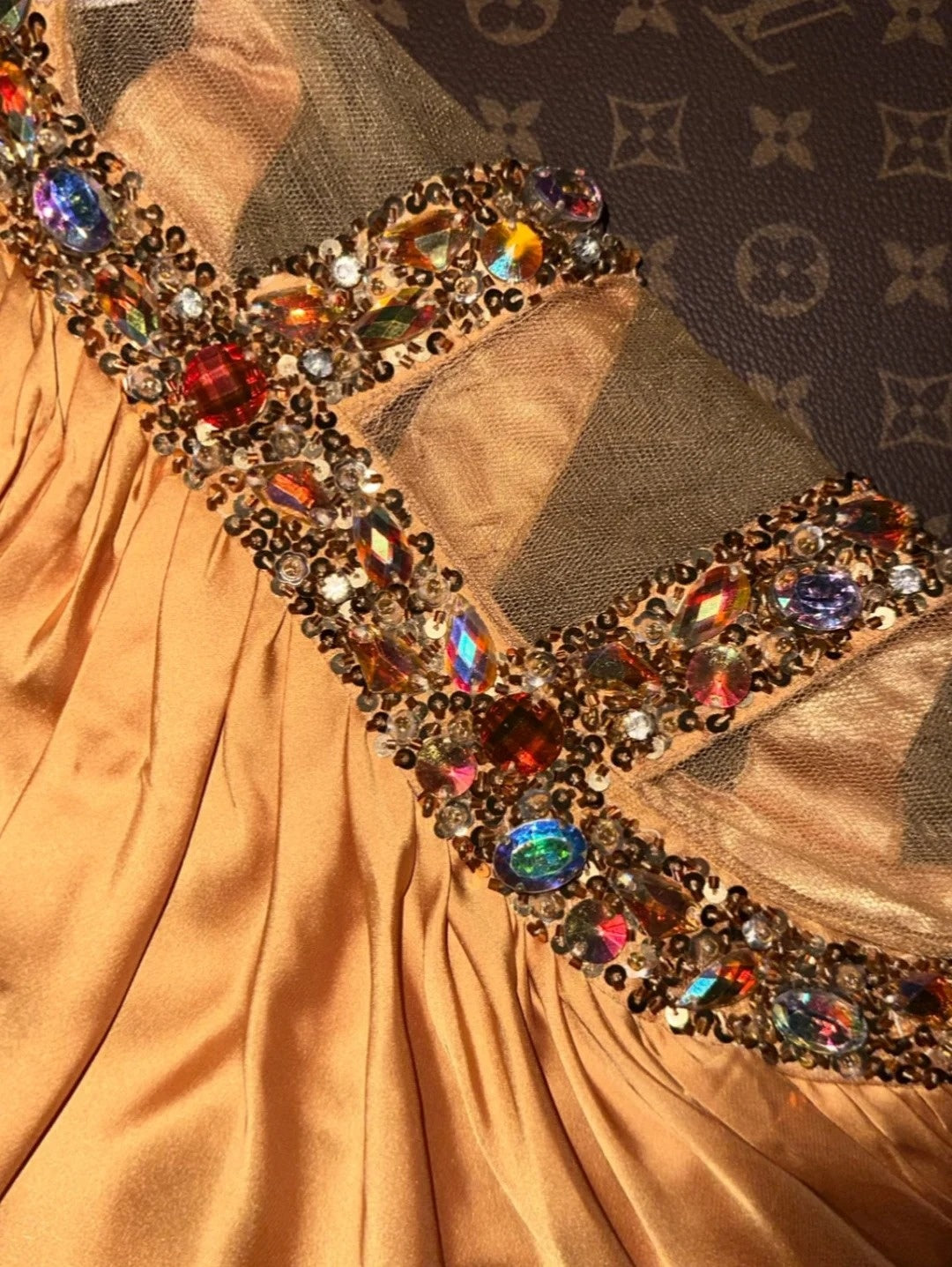 Alluring One Shoulder Orange Prom Dress Beaded A-Line Evening Dress GG6145