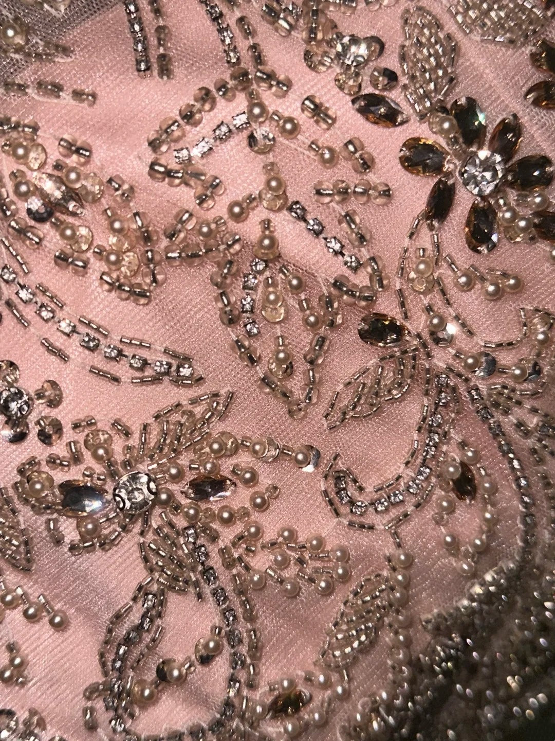 Luxury Beading Pink Prom Dress Long Sleeve A-Line Evening Dress GG6175