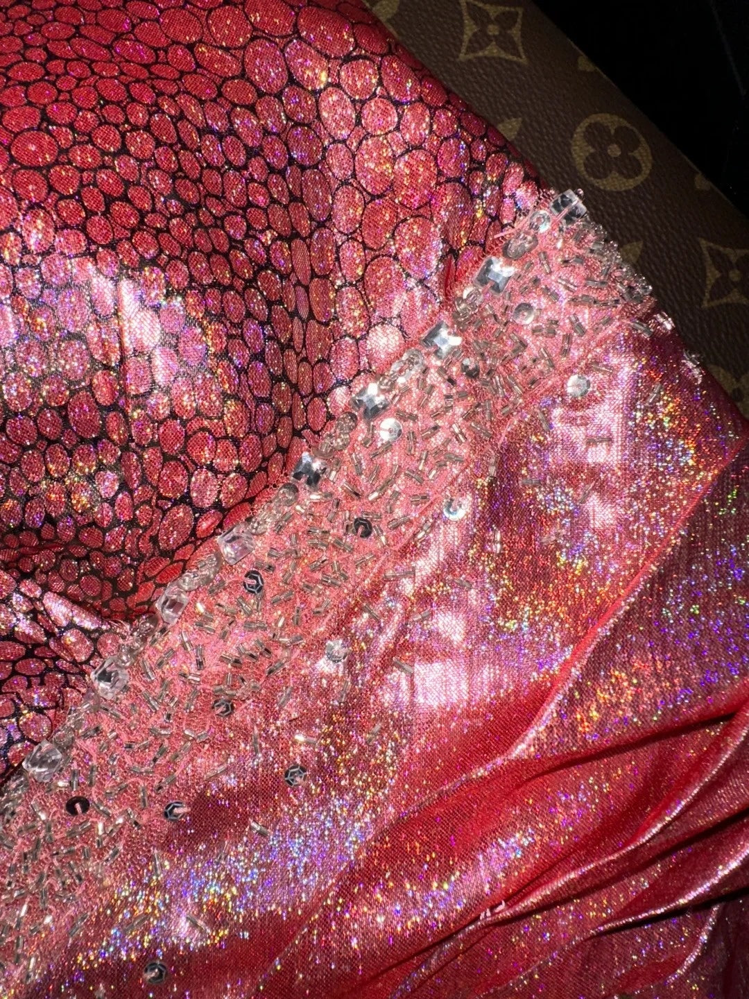 Lustrous Strapless Pink Prom Dress Sequins A-Line Evening Dress GG6186
