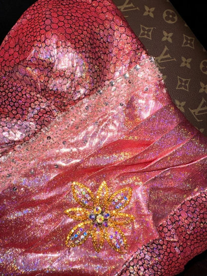 Lustrous Strapless Pink Prom Dress Sequins A-Line Evening Dress GG6186