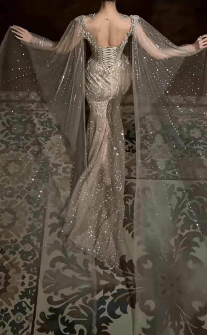 Ornate Beaded Wedding Dress Sequins Mermiad Bridal Dress GG6573