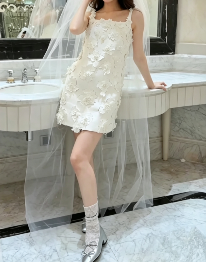 Unique Spaghetti Straps White Homecoming Dress Appliques Sheath Birthday Dress GG6586