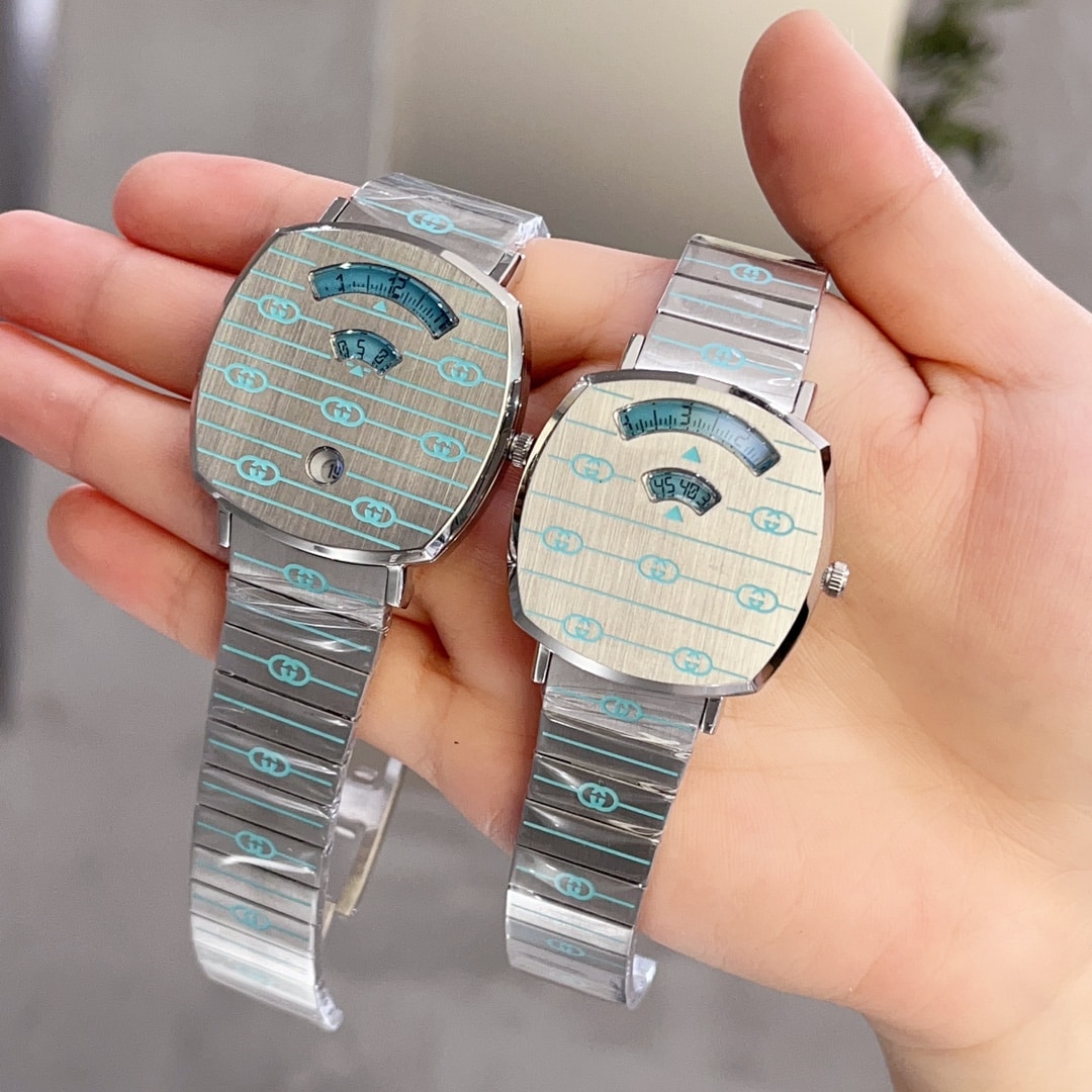 Gucci Grip Watch Blue Enamel 38Mm