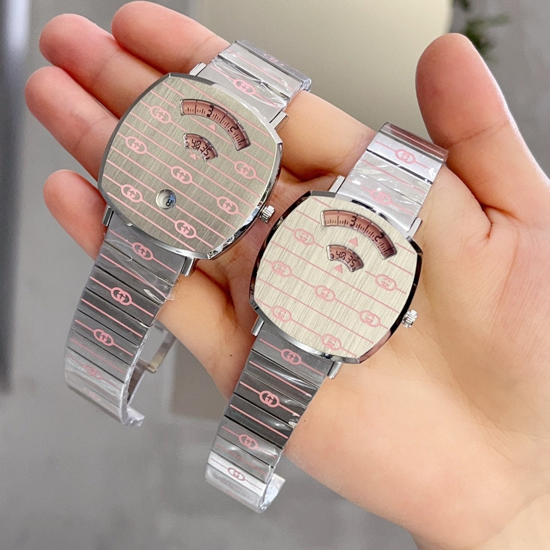 Gucci Grip Watch Pink Enamel 38Mm
