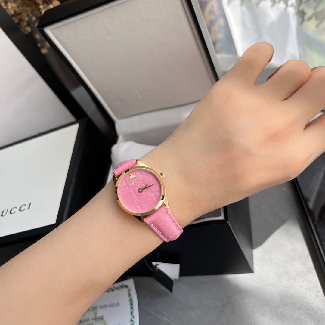 Gucci G Timeless Watch Pink Dial 27Mm