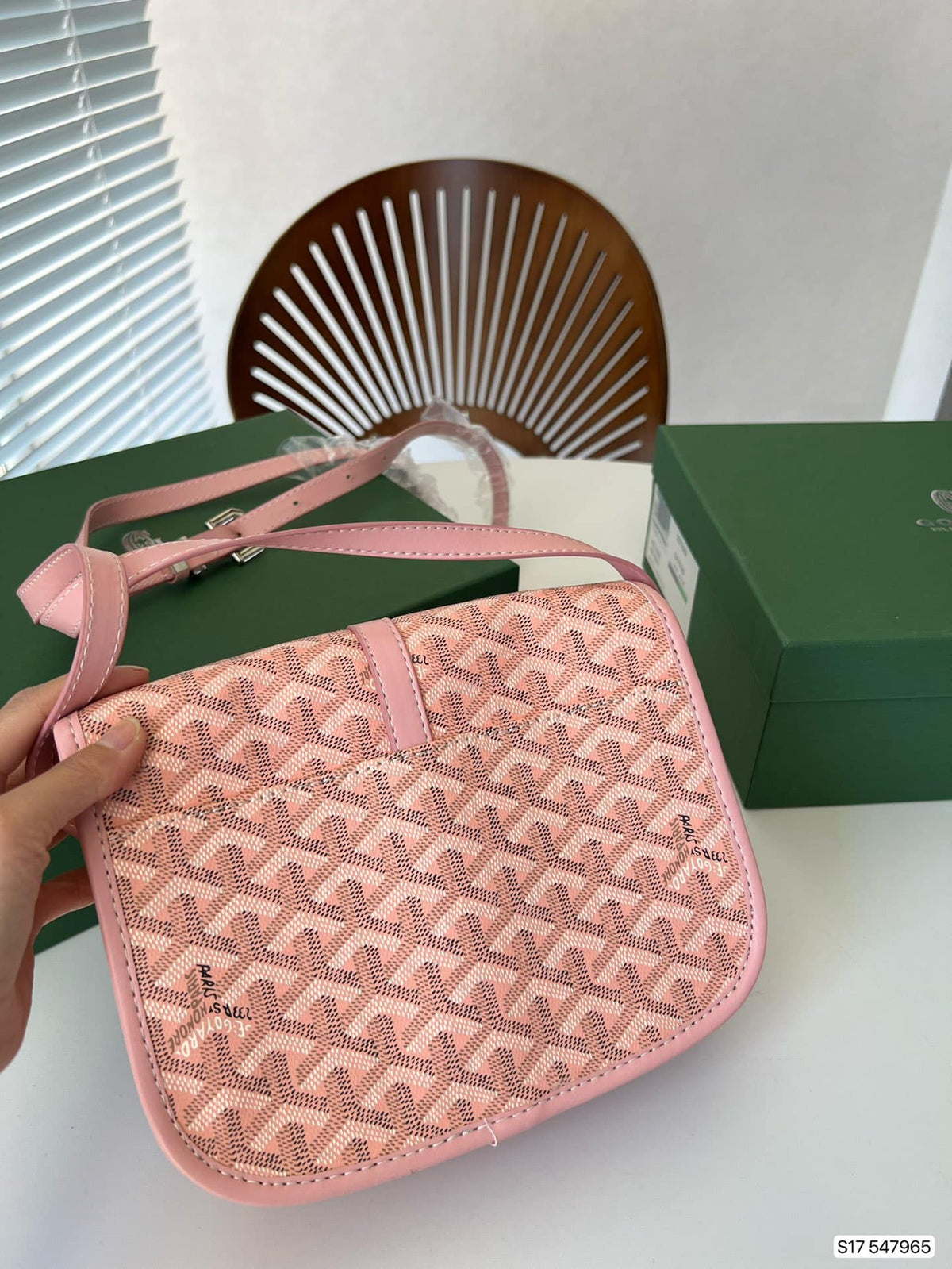 GOYARD BELVEDERE PM BAG PINK 22CM