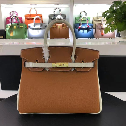 H BIRKIN TOGO GOLD HARDWARE BROWN 30CM