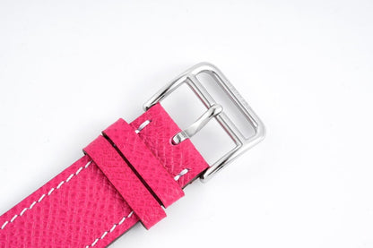 Hermes H Hour Watch Pink Strap 21Mm
