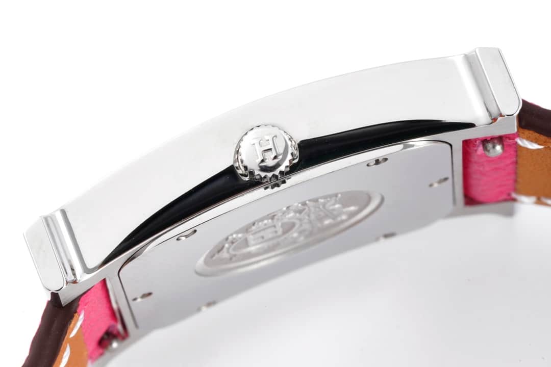 Hermes H Hour Watch Pink Strap 21Mm