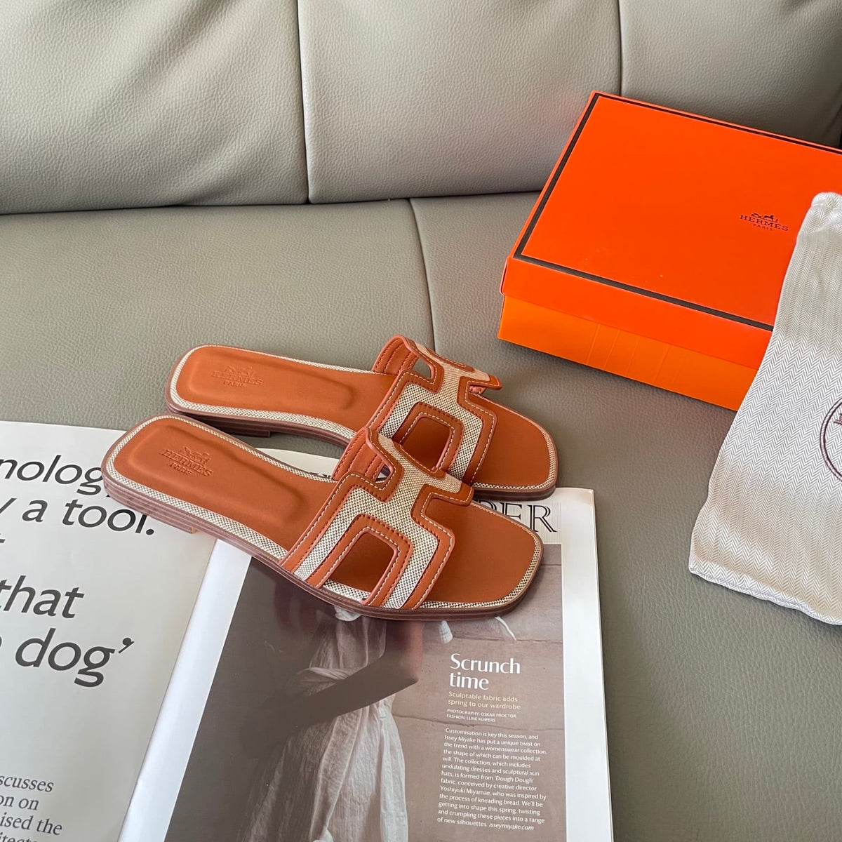 HERMES ORAN SANDAL GOLDEN BEIGE H221106Z 79360