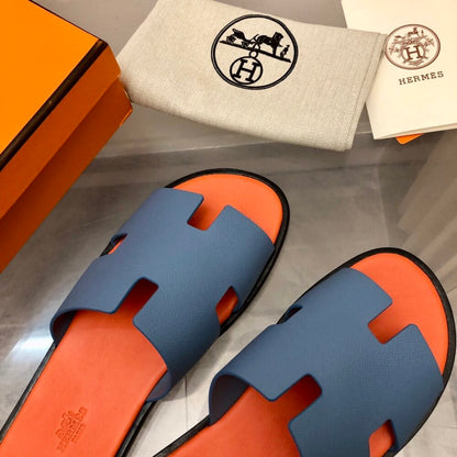 Hermes Izmir Sandal Bleu Bleuet Orange H221824Z