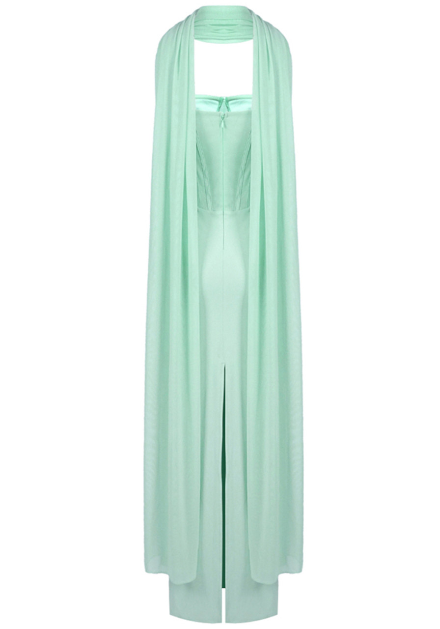 Simple Strapless Sheath Long Party Dress Green Evening Dress  Y8704