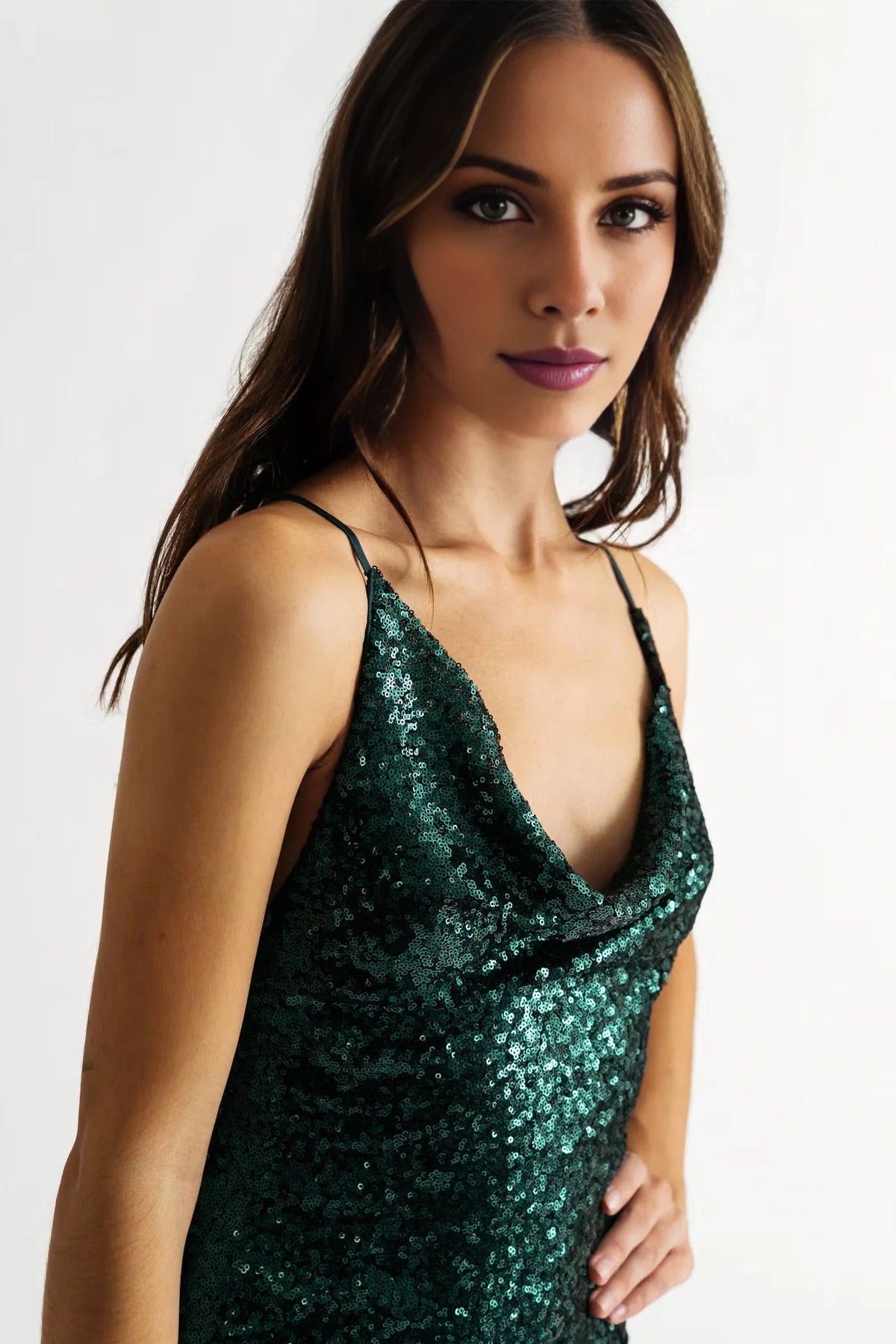 Hooded collar sleeveless thin shoulder strap sequined backless short mini Homecoming dress