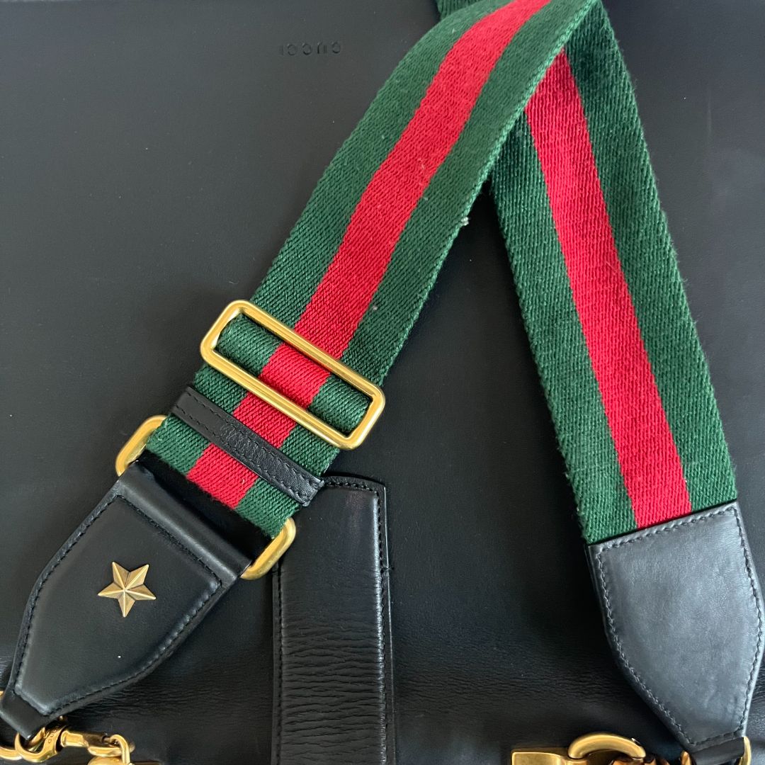 Gucci Dionysus Bamboo Black Leather Handbag