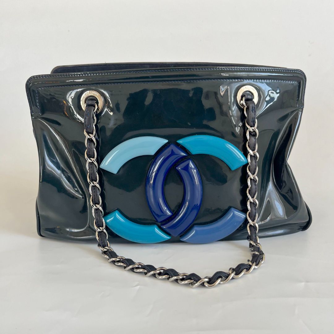 Chanel Navy Blue CC Lipstick Tote Bag