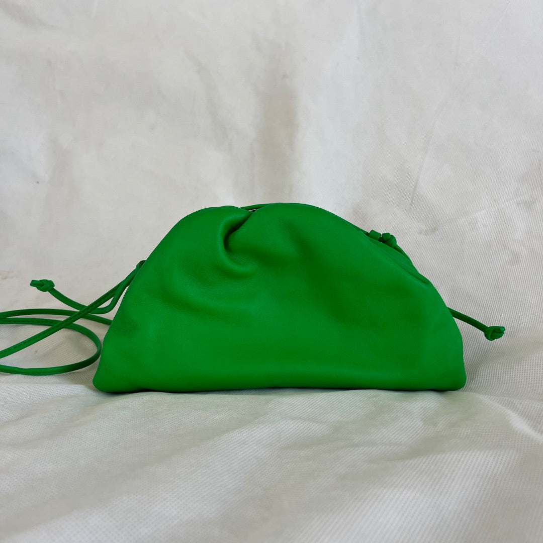 Bottega Veneta Green  Leather Mini The Pouch Cross Body Bags, Mini
