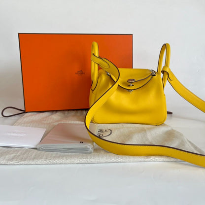 Hermès Mini Lindy Yellow Swift leather bag