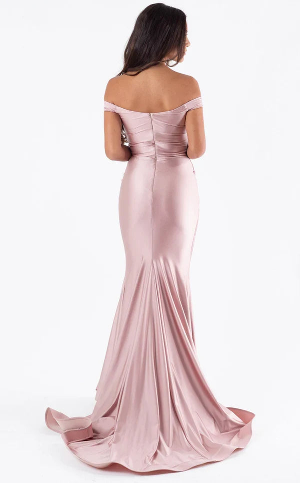 Mermaid backless side slit and floor length Prom dress
