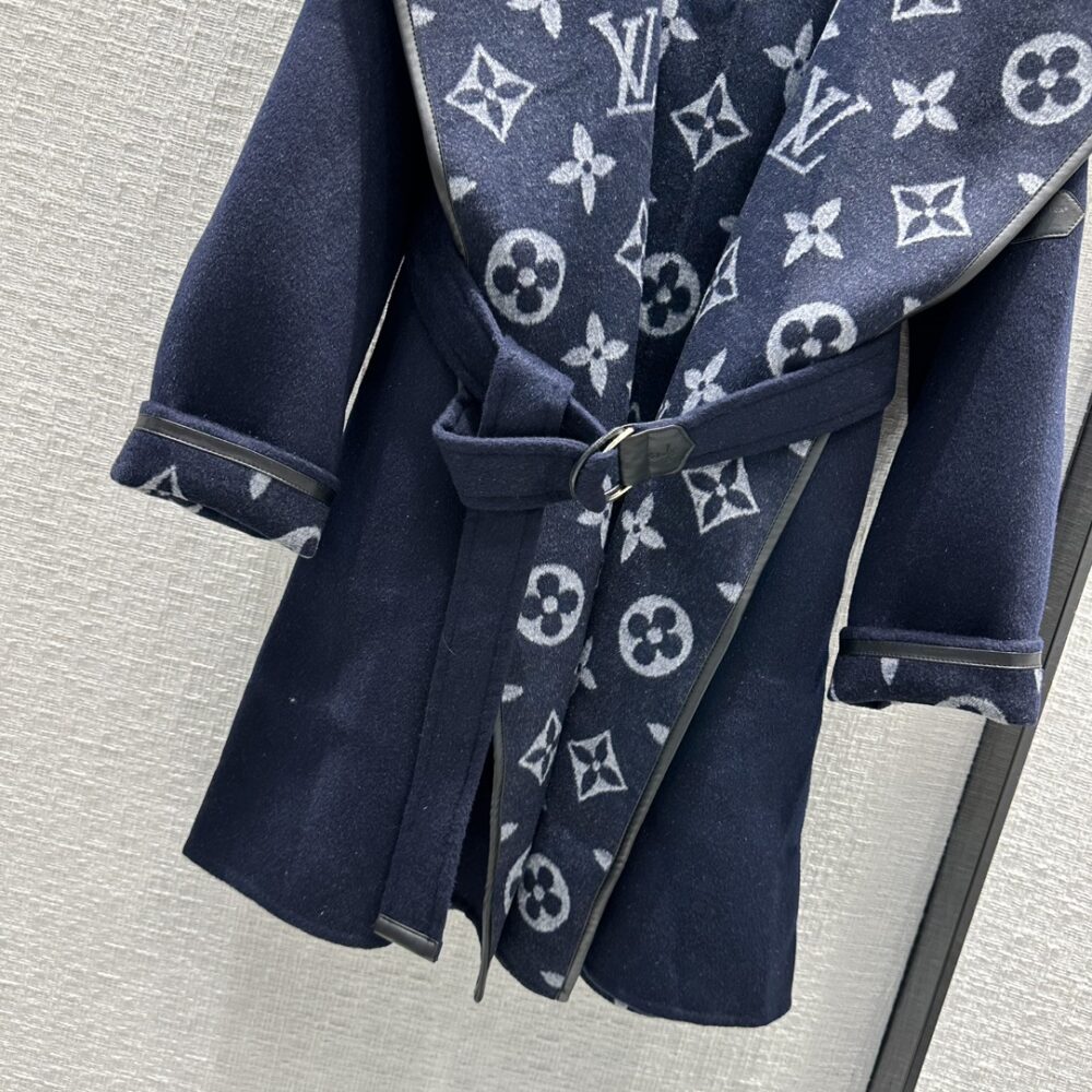 Louis Vuitton Classic Monogram Wool Blue Coats